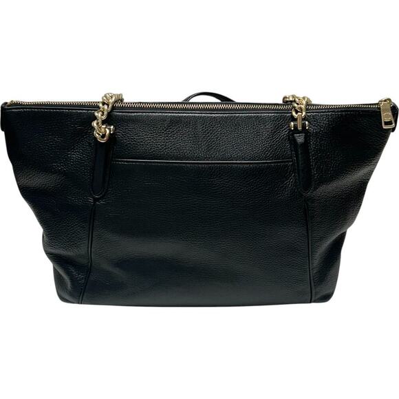 Coach Ava Leather Chain Tote Bag in Black with Gold Hardware - Picture 6 of 16
